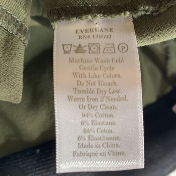Everlane The Side-Zip Stretch‎ Ponte Crop Cotton Pants In Green Size 2 - Picture 12 of 12